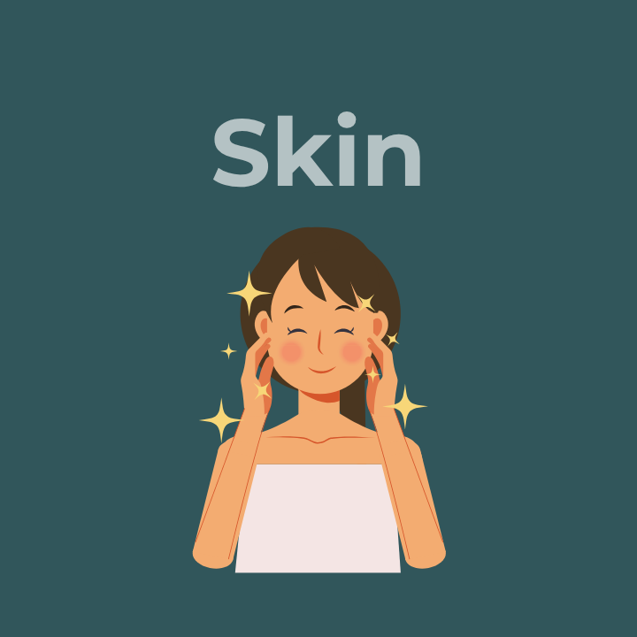 a cartoon of a woman touching her face