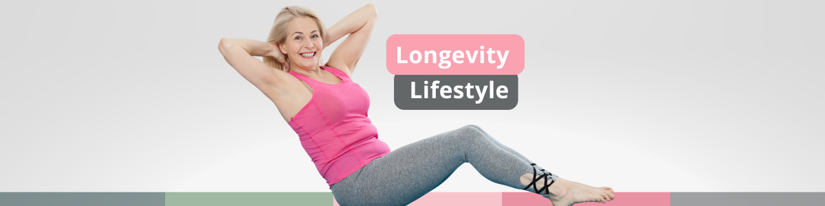 women at 50 doing a sit up